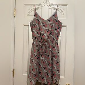 Apt. 9 Sleeveless Adjustable Short black Gray Pink Mini Dress with bird Design